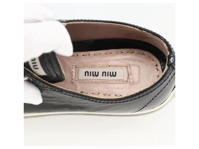 Miu Miu Sneakers aus Lackleder 36 1/2 Schwarz CC Auth am11207A - Ansicht 12