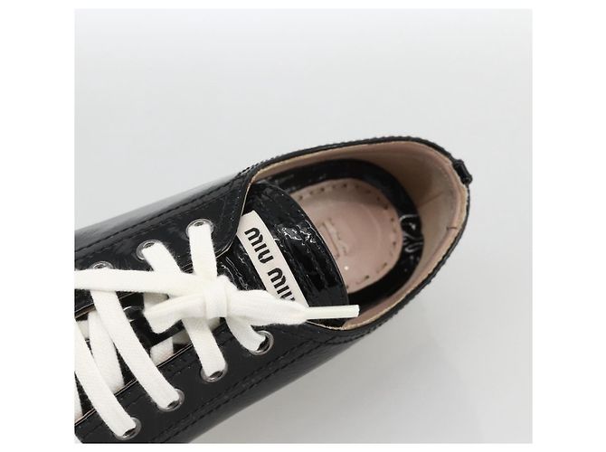 Miu Miu Sneakers aus Lackleder 36 1/2 Schwarz CC Auth am11207A - Ansicht 16