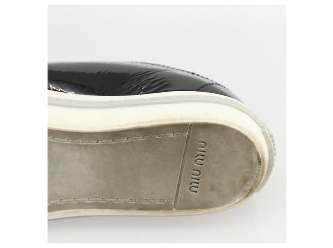 Miu Miu Sneakers aus Lackleder 36 1/2 Schwarz CC Auth am11207A - Ansicht 18