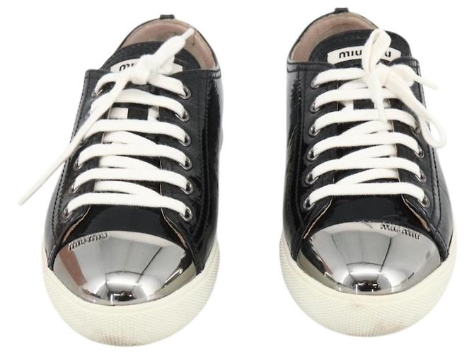 Miu Miu Sneakers aus Lackleder 36 1/2 Schwarz CC Auth am11207A - Ansicht 2