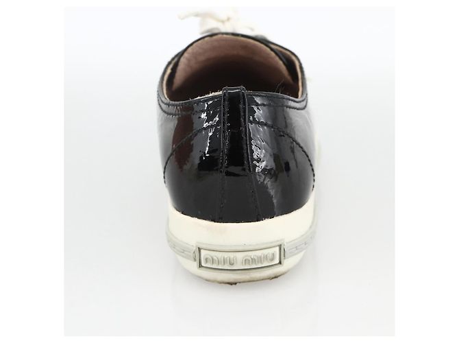 Miu Miu Sneakers aus Lackleder 36 1/2 Schwarz CC Auth am11207A - Ansicht 21