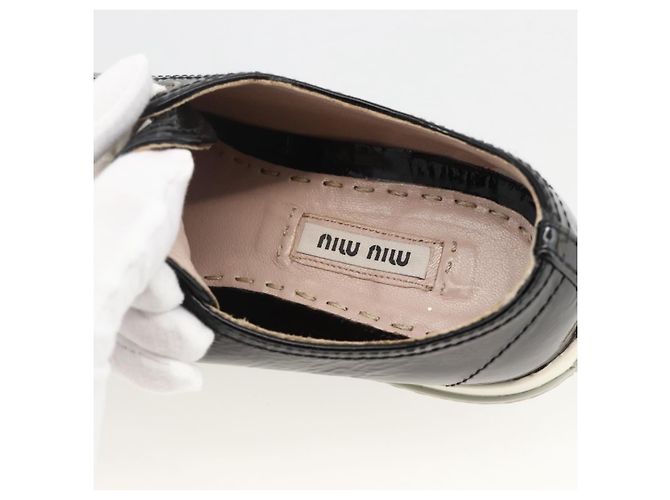 Miu Miu Sneakers aus Lackleder 36 1/2 Schwarz CC Auth am11207A - Ansicht 22