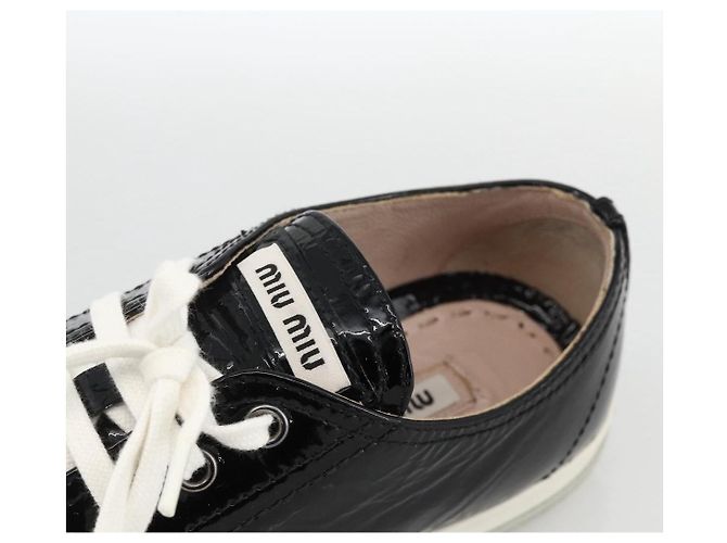 Miu Miu Sneakers aus Lackleder 36 1/2 Schwarz CC Auth am11207A - Ansicht 6