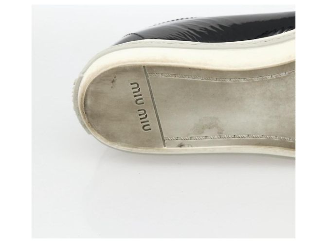 Miu Miu Sneakers aus Lackleder 36 1/2 Schwarz CC Auth am11207A - Ansicht 9