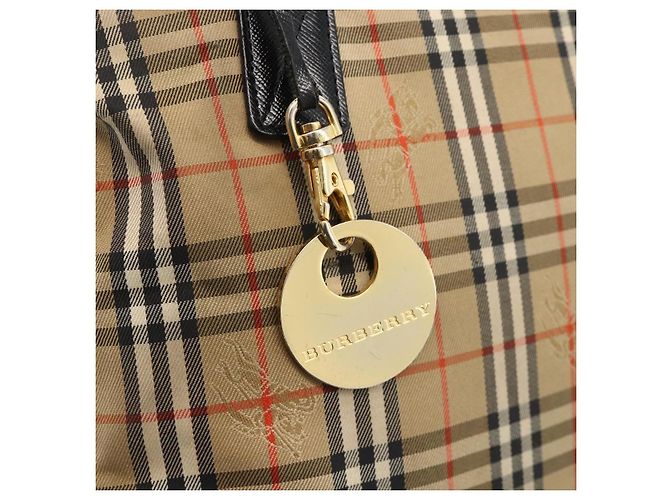 Burberry Nova Check Tote Bag Canvas Beige Gold Auth 174429 Golden - Ansicht 16