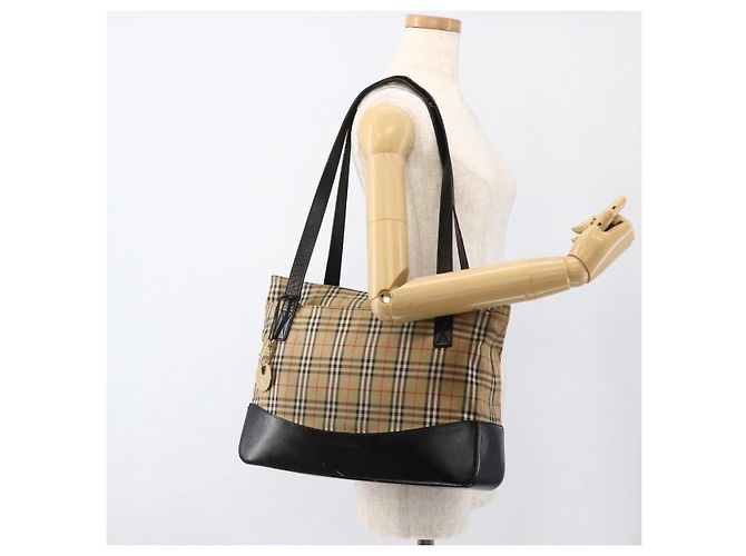 Burberry Nova Check Tote Bag Canvas Beige Gold Auth 174429 Golden - Ansicht 24