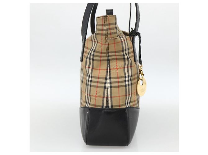 Burberry Nova Check Tote Bag Canvas Beige Gold Auth 174429 Golden - Ansicht 4