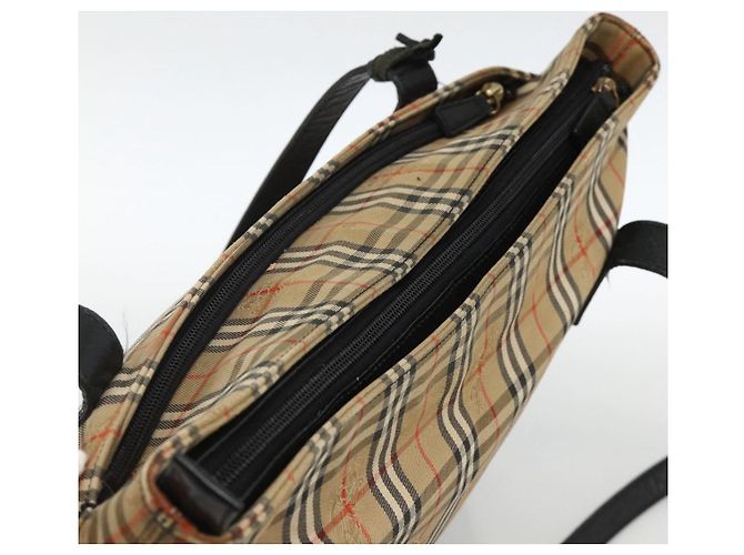Burberry Nova Check Tote Bag Canvas Beige Gold Auth 174429 Golden - Ansicht 6