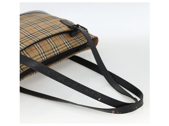 Burberry Nova Check Tote Bag Canvas Beige Gold Auth 174429 Golden - Ansicht 7
