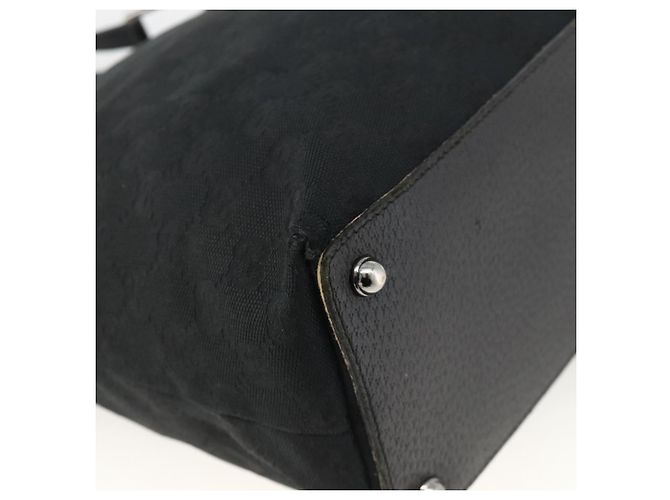 Borsa Tote GG in Canvas Gucci Nera Argento 139552 Auth YKZ351 Nero - vista 11