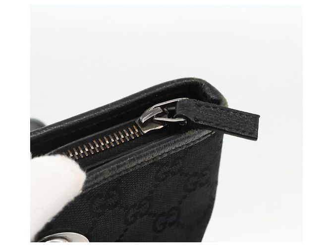 Borsa Tote GG in Canvas Gucci Nera Argento 139552 Auth YKZ351 Nero - vista 14