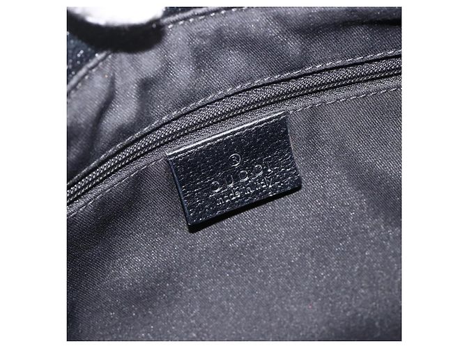 Borsa Tote GG in Canvas Gucci Nera Argento 139552 Auth YKZ351 Nero - vista 15
