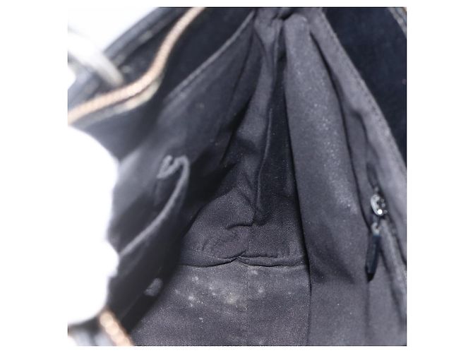 Borsa Tote GG in Canvas Gucci Nera Argento 139552 Auth YKZ351 Nero - vista 18