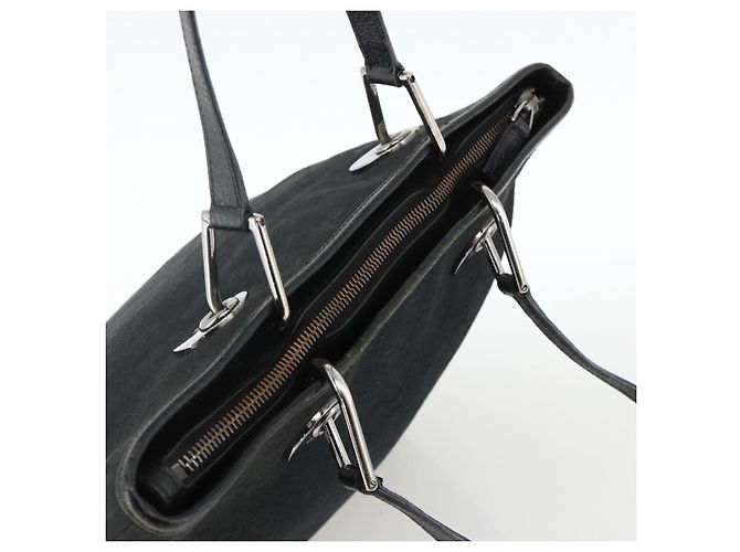 Borsa Tote GG in Canvas Gucci Nera Argento 139552 Auth YKZ351 Nero - vista 6