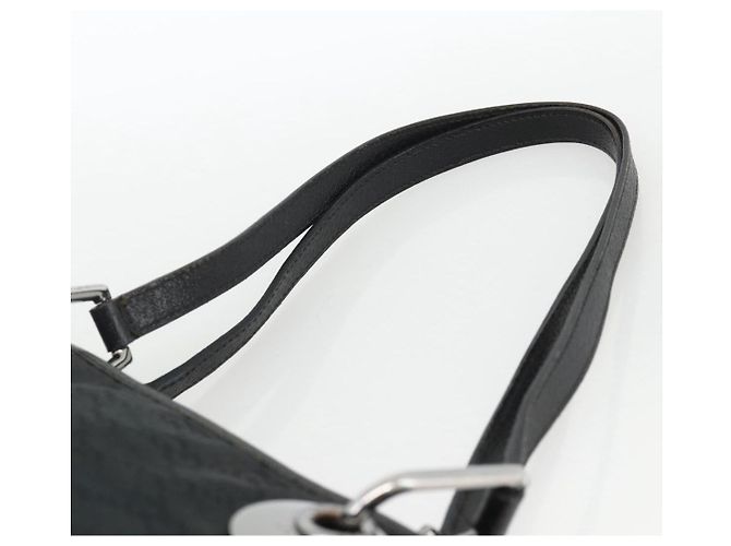 Borsa Tote GG in Canvas Gucci Nera Argento 139552 Auth YKZ351 Nero - vista 8