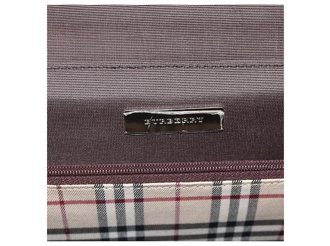 Burberry Borsa a mano in pelle marrone argento Auth 174424 - vista 10