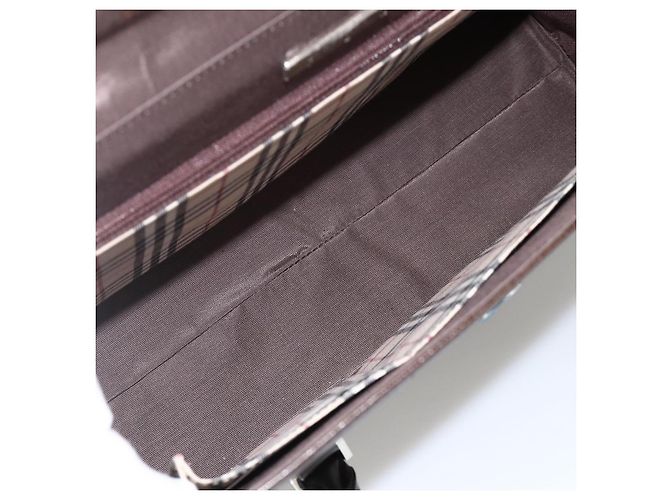 Burberry Borsa a mano in pelle marrone argento Auth 174424 - vista 11