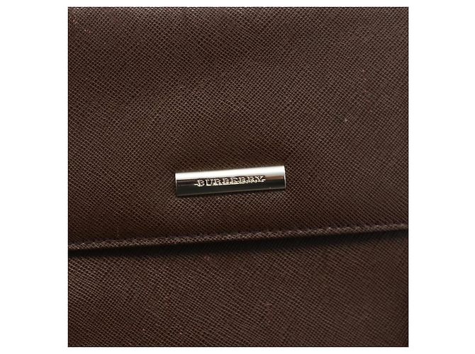 Burberry Borsa a mano in pelle marrone argento Auth 174424 - vista 17