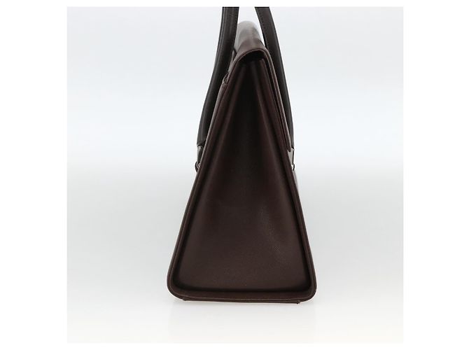 Burberry Borsa a mano in pelle marrone argento Auth 174424 - vista 3