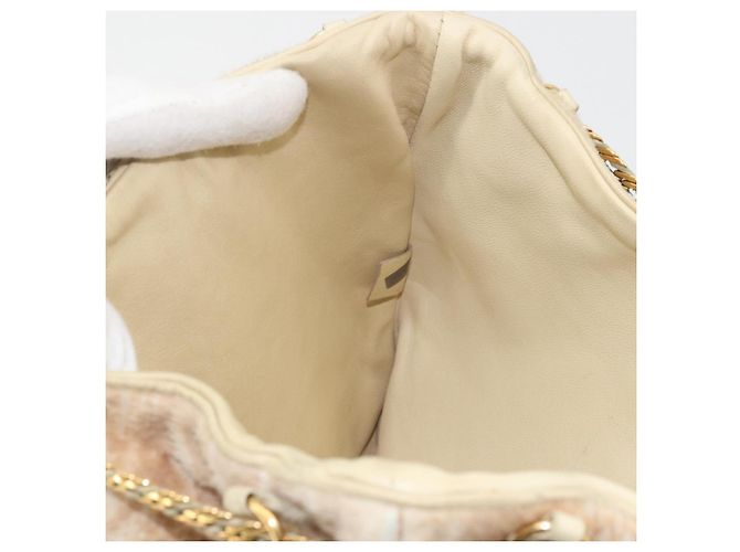 Chloé Borsa a mano con catena Chloe in pelle Harako beige oro Auth 174716 D'oro - vista 15