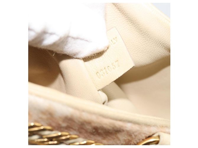 Chloé Borsa a mano con catena Chloe in pelle Harako beige oro Auth 174716 D'oro - vista 16