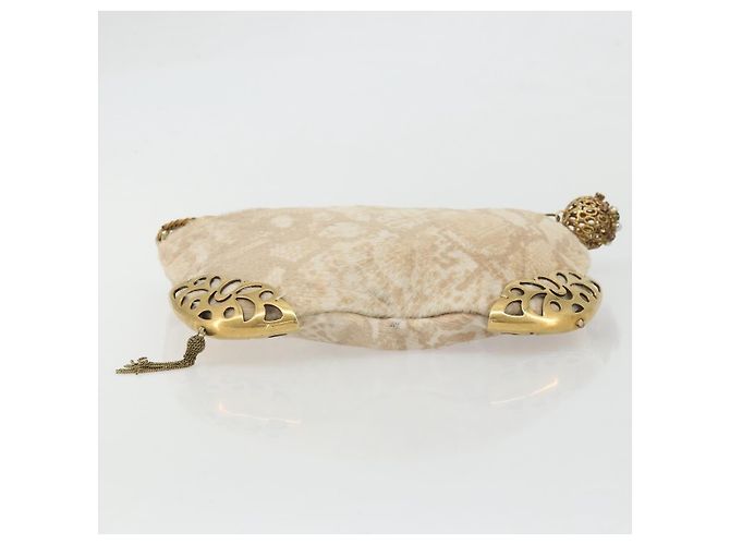 Chloé Borsa a mano con catena Chloe in pelle Harako beige oro Auth 174716 D'oro - vista 7