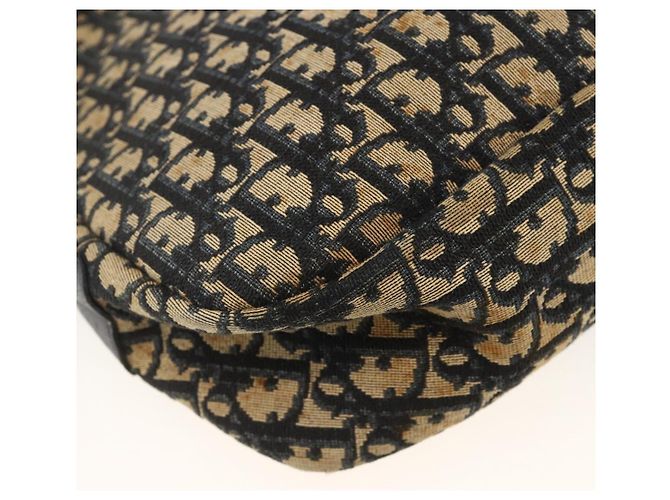 Borsa a Spalla in Tela Trotter Christian Dior Blu Navy Oro Auth bs34245 D'oro - vista 13