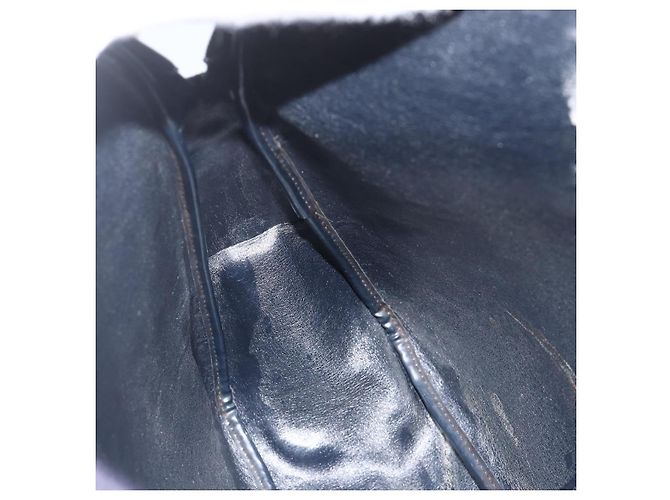 Borsa a Spalla in Tela Trotter Christian Dior Blu Navy Oro Auth bs34245 D'oro - vista 17