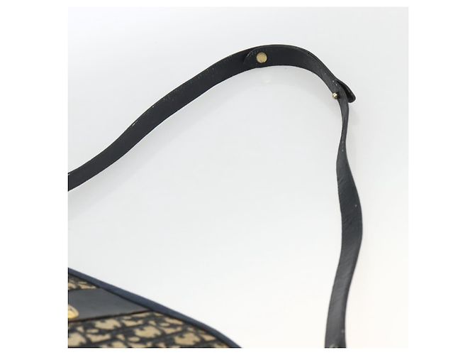 Borsa a Spalla in Tela Trotter Christian Dior Blu Navy Oro Auth bs34245 D'oro - vista 8