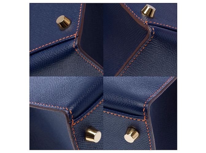Hermès Borsa HERMES Kelly 32 in Pelle Blu - 103430 - vista 11