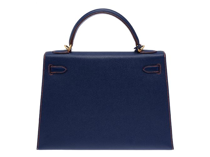 Hermès Borsa HERMES Kelly 32 in Pelle Blu - 103430 - vista 3