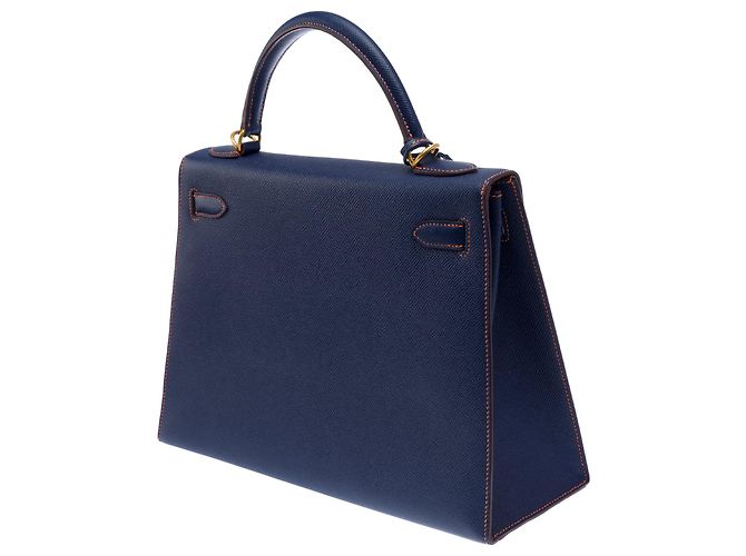 Hermès Borsa HERMES Kelly 32 in Pelle Blu - 103430 - vista 5