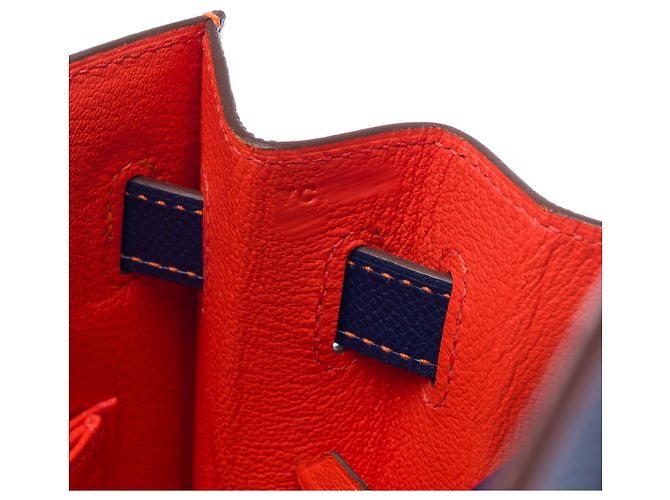 Hermès Borsa HERMES Kelly 32 in Pelle Blu - 103430 - vista 7