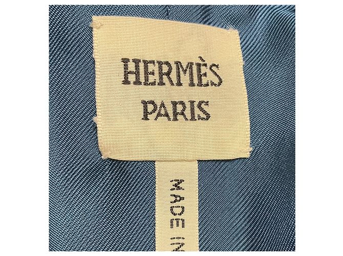 Bermuda de couro de bezerro azul Hermès - vista 3