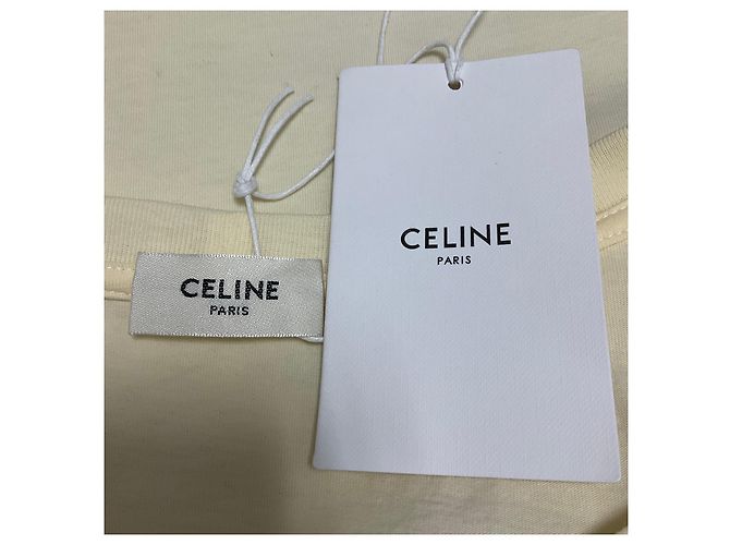 Céline Camiseta de algodón con estampado gráfico ancla logo Off-White de Celine Beige - vista 4