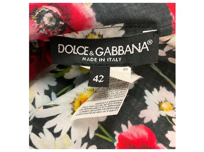 Top a stampa floreale multicolore nero / rosso di Dolce & Gabbana - vista 4