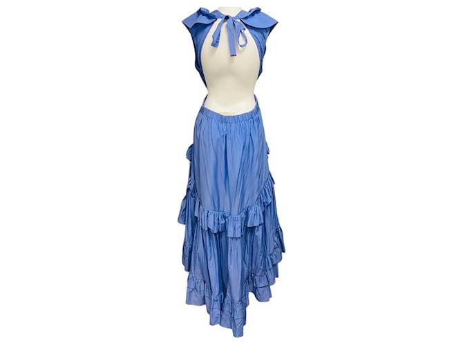Abito Maxi Ruffle Iris Blu Magali Pascal - vista 3