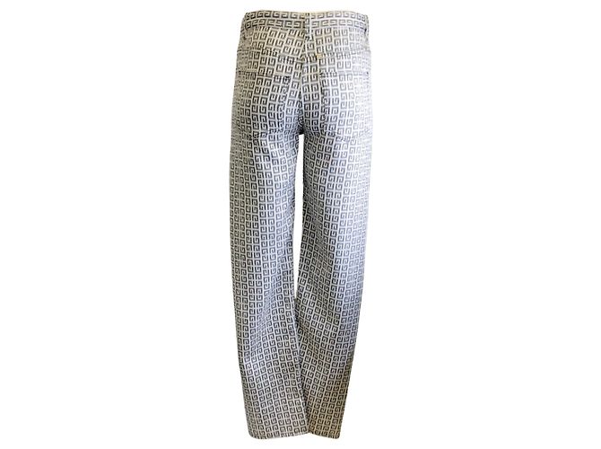 Pantalones / Pantalones de mezclilla jacquard 4G blancos / negros de Givenchy - vista 3