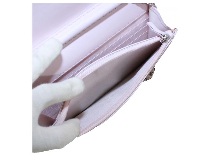 Borsa a spalla Chanel Deauville con catena Rosa Bianco - vista 11