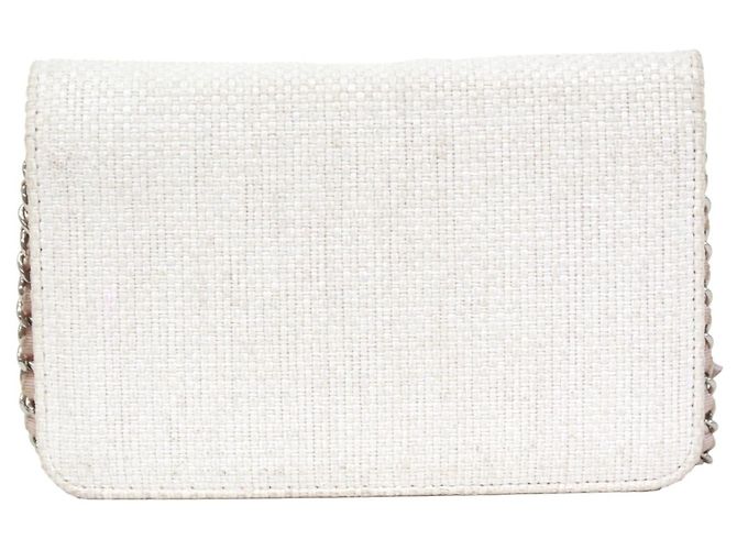 Borsa a spalla Chanel Deauville con catena Rosa Bianco - vista 3
