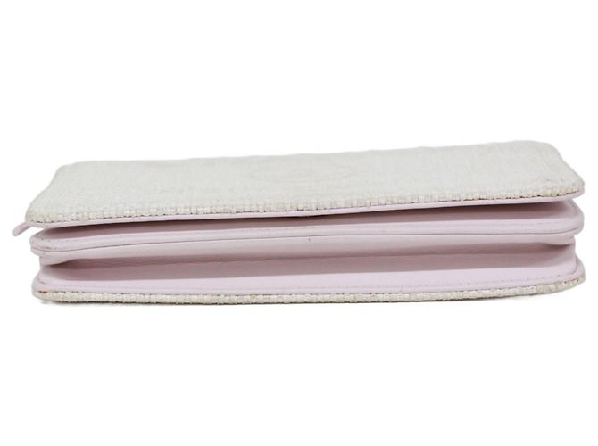 Borsa a spalla Chanel Deauville con catena Rosa Bianco - vista 4