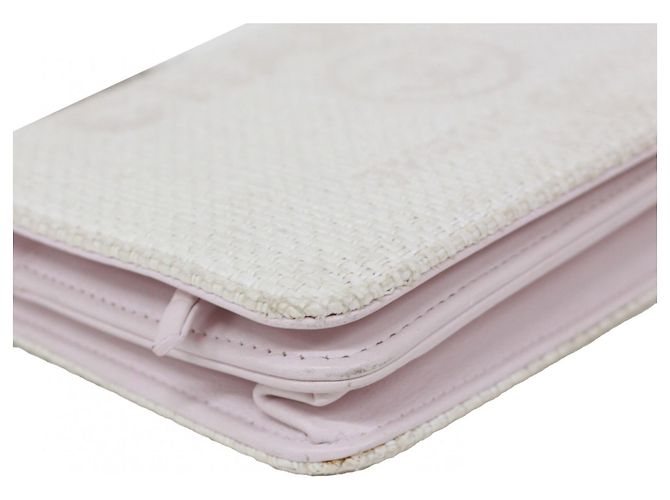 Borsa a spalla Chanel Deauville con catena Rosa Bianco - vista 6