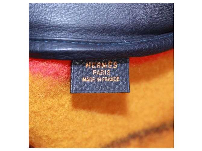 Borsa a Spalla Rocabar Victoria di Hermès Arancione Giallo Blu navy - vista 10