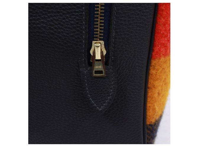 Borsa a Spalla Rocabar Victoria di Hermès Arancione Giallo Blu navy - vista 12