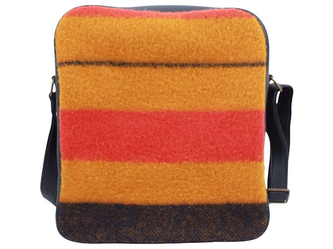 Borsa a Spalla Rocabar Victoria di Hermès Arancione Giallo Blu navy - vista 3