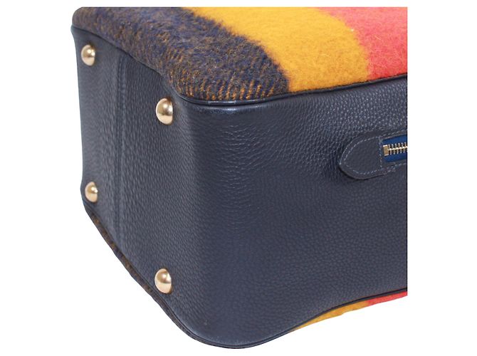 Borsa a Spalla Rocabar Victoria di Hermès Arancione Giallo Blu navy - vista 5