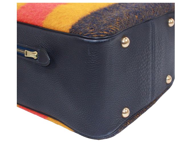 Borsa a Spalla Rocabar Victoria di Hermès Arancione Giallo Blu navy - vista 6