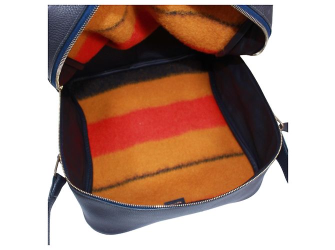 Borsa a Spalla Rocabar Victoria di Hermès Arancione Giallo Blu navy - vista 7