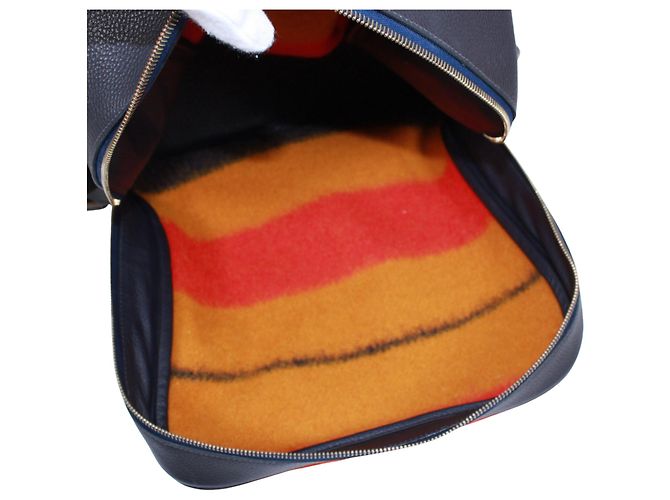 Borsa a Spalla Rocabar Victoria di Hermès Arancione Giallo Blu navy - vista 8