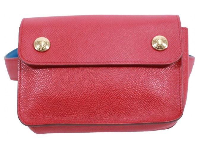 Borsa a vita in pelle Courchevel di Hermès Rosso Blu - vista 2